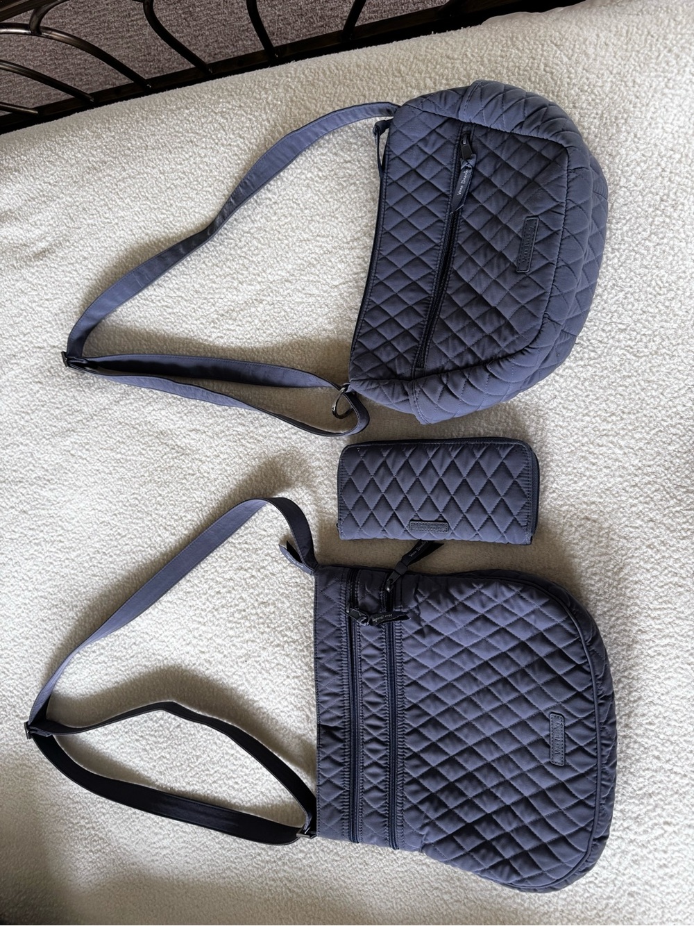Vera Bradley Quilted Crossbody Trio in gray